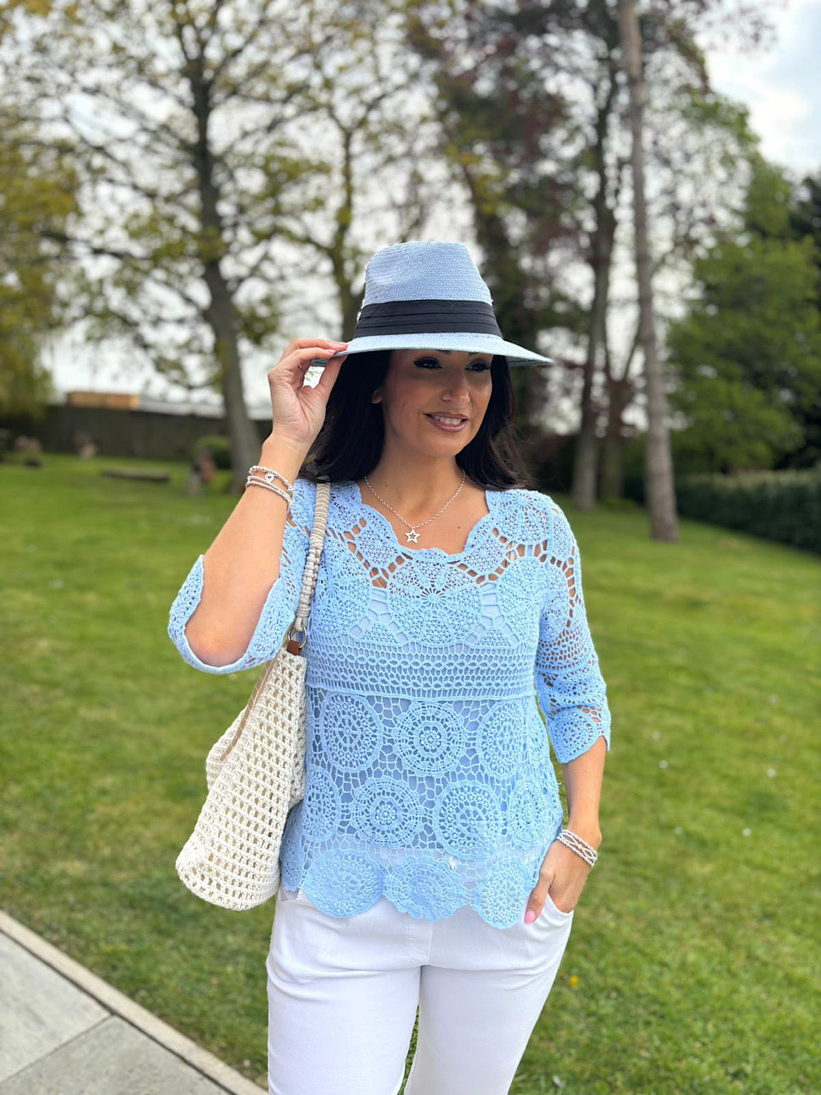Blue Crochet Lace Two Piece Mariah – Tillett's