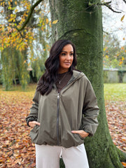 Khaki Lightweight Hooded Jacket Lottie