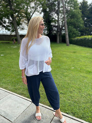 White Pocket Loose Knit Bexley