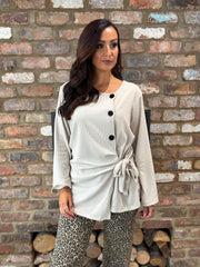 Stone Buttoned Tie Top Kacey