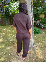 Chocolate Two Stripe Co-Ord Nikki