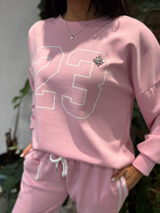 Pink Numeric Print Leisure Set Amber