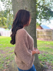 Mocha Soft Chevron Knit Ensley