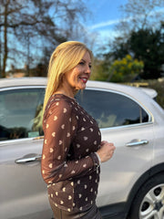 Chocolate Heart Mesh Top Zara