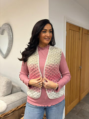 Pink Ombre Knitted Stripe Gilet