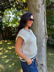White Crochet Net Sleeveless Jacket Sharon