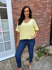 Butter Yellow Cosy Diamond Knit Sofia