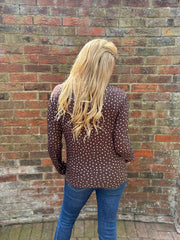 Chocolate Polka Dot Super Soft Round Neck