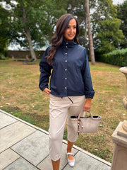 Navy High Neck Jacket Mila