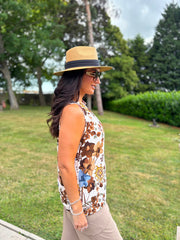 Chocolate Floral Top Justine