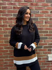 Black Striped Trim Knit Ophelia