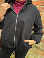 Black Lightweight Hooded Jacket Lottie