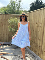 Denim Gingham Sun Dress Lauren