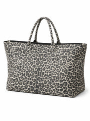 Stone Leopard Fabric Tote Bag