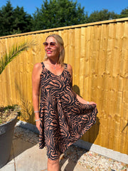 Cappuccino Zebra Print Dress Cleo