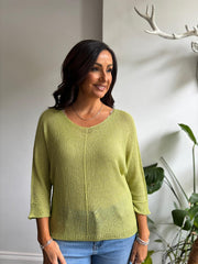 Olive V Neck Knit Jodie