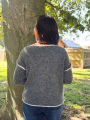 Grey Polka Dot Knit Natalie