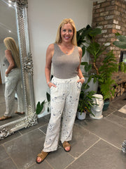 Stone Paisley Bubble Cotton Trousers Alina