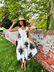 Black Floral Print Dress Yvonne