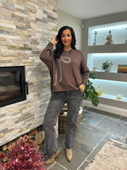 Chocolate Embellished Bow Jumper Kelsey