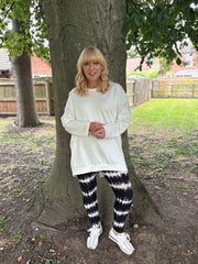 Winter White Longline Zip Sweatshirt Millie