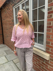 Pink Cosy Diamond Knit Sofia