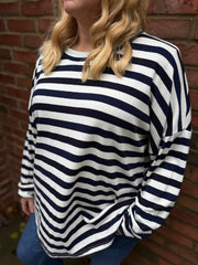 Navy Stripe Long Sleeve Top Yasmin