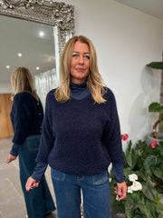 Navy Back Detail Knit Top Billie