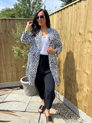 Monochrome Leopard Longline Shirt Lucinda