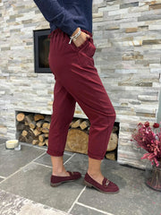 Wine Frill Pocket Trousers Sasha