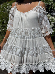 Stone Lace Panel Dress Verity