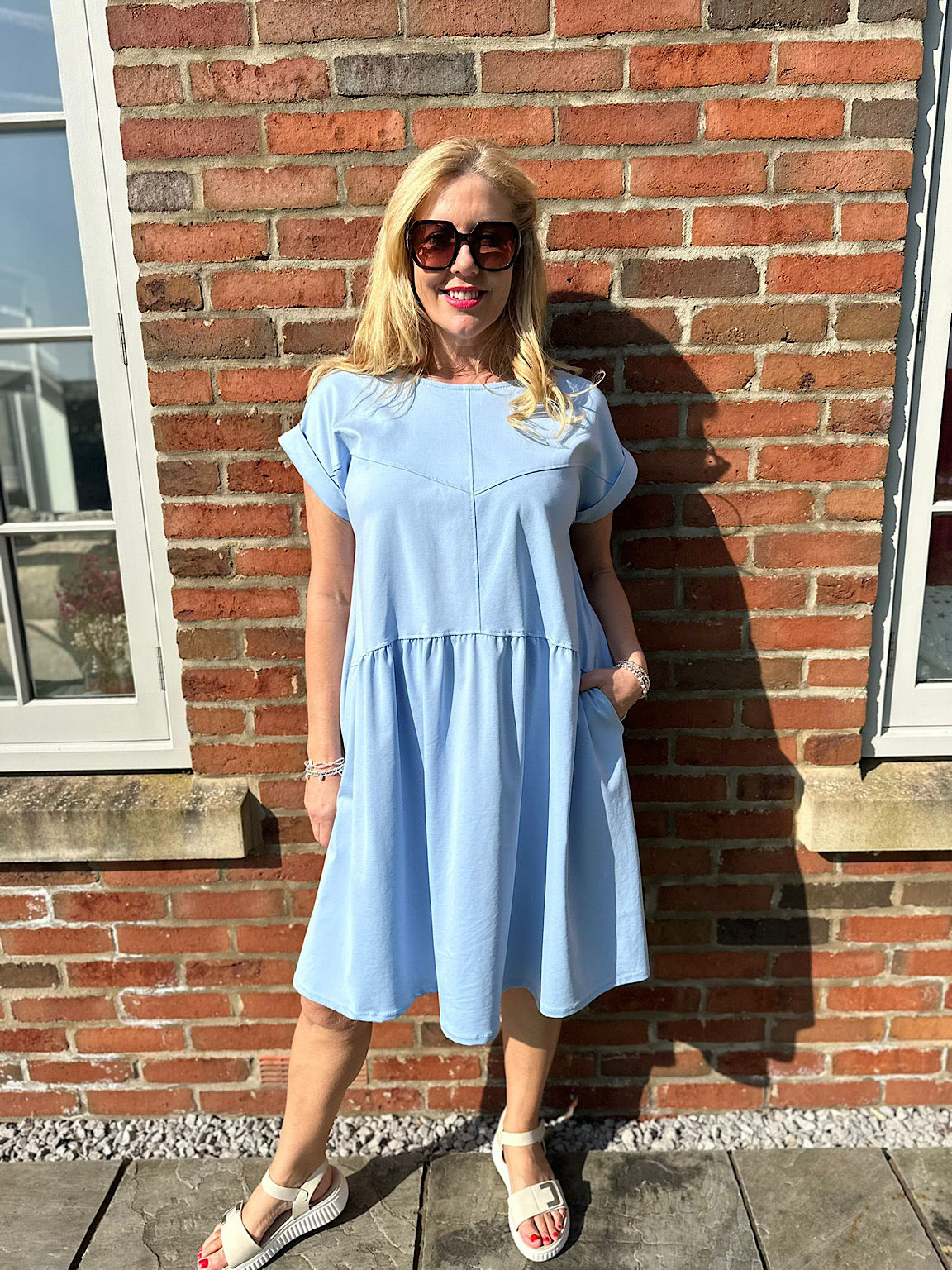 Light Blue Smock T-Shirt Dress Hazel  Tillett's