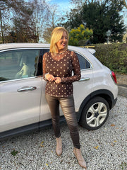 Chocolate Heart Mesh Top Zara