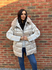 Stone Luxury Puffer Coat Maxine