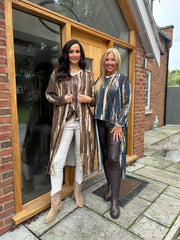 Green Brushstroke Shimmer Cardigan Freya