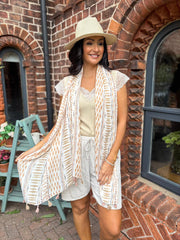 Mocha Diamond Tassel Scarf