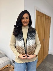 Chocolate Ombre Knitted Stripe Gilet