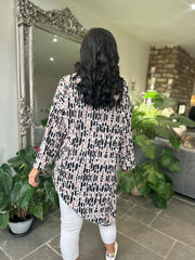 Black Watercolour Asymmetric Top Elsie