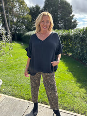 Black Bubble Cotton Top Kimberly