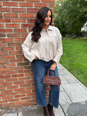 Stone Bubble Hem Bomber Jacket