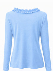 Blue Ruffle Detail Top Jeanelle