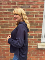 Navy Hooded Sweat Top Ada