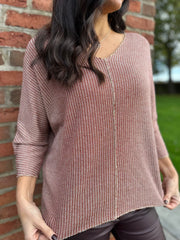 Rust Gold Lurex Knit Top Jenna