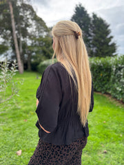 Black Ruched Waist Jacket Misty