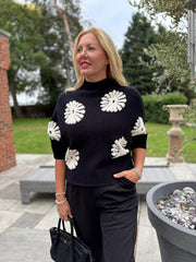 Black Daisy Knit Harmony