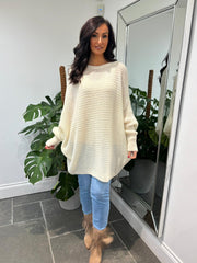 Winter White Ribbed Longline Knit Velma