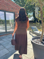 Chocolate Top & Skirt Set Daniella