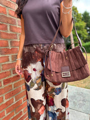 Chocolate Lace Hem Top Yasmin