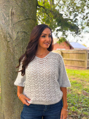 Grey Soft Chevron Knit Ensley