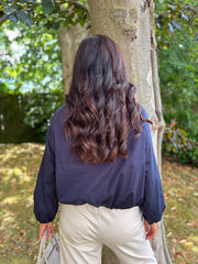 Navy Lace Lined Jacket Harlow